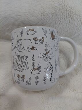 New Ceramic Cartoon Winnie The Pooh Mug - White with Brown Accents